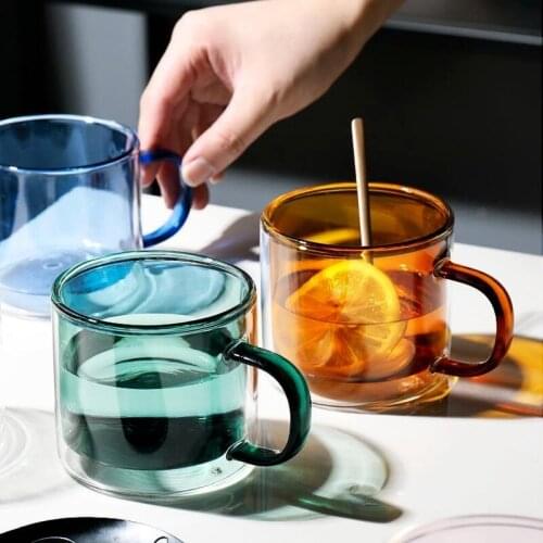 250ml Wine Glasses Drinking Tumbler Whiskey Vodka Cup Coffee Juice Water Cups Tea Creative Mug Double Bottom Glass Mugs For Home