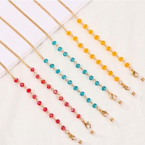 Fashion Crystal Beaded Glasses Chain Metal Lanyards Eyeglasses Strap Cord Holder Motocycle Auto Anti-lost Accessories