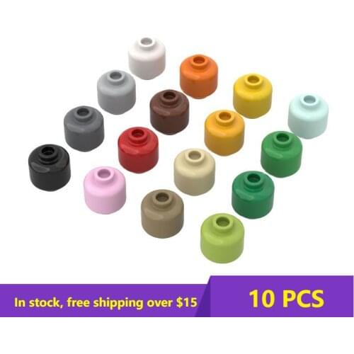 10PCS MOC Assembly Parts Brick 3626 Minifig Head Ldd 3626 For Building Block Parts DIY Construction Kids Christmas Gifts Toys