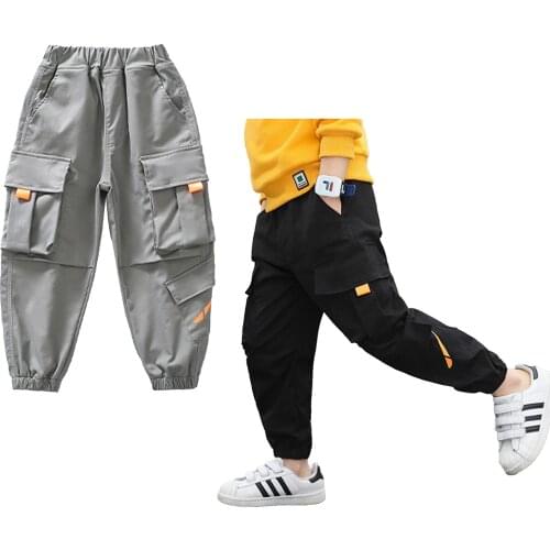 Kids Pants Boys Spring Fashion Cargo Pants Teenage Boys Clothing Sport Long Trousers Children Casual Pants Streetwear 5-14 Years