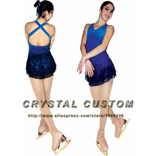 Custom Ice Figure Skating Dress For Kids Fashion New Brand Competition Figure Skating Dresses Crystal DR3646