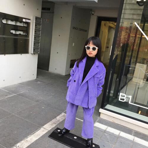 Teen Girls Tracksuit 2021 Spring Corduroy Kids Suit for Girls Clothing Sets School Jackets Pants Suit 10 12 Year Child Clothes