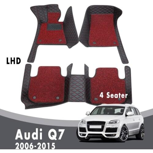 Double Layer Wire Loop Carpets For Audi Q7 2015 2014 2013 2012 2011 2010 2009 2008 2007 2006 4 Seater Car Floor Mats Accessories