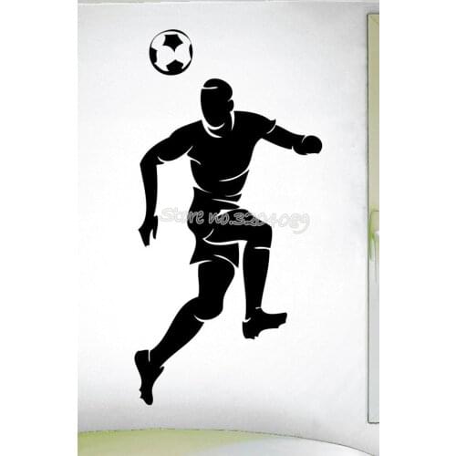 Soccer theme boys soccer heading ball wall decal Headball sports Decor Kids Boys bedroom Artistic Design Wallpaper Sticke EA607