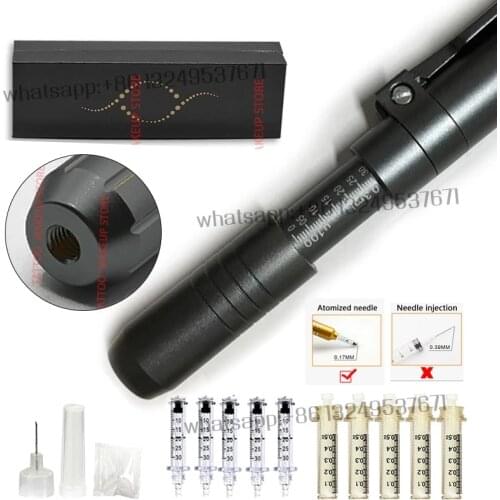 Graphite Black 0.3ML Metal Hyaluronic Acid Pen Painless High-Pressure Injection Gun Used for Lip Lifting Beauty Tools Recyclable