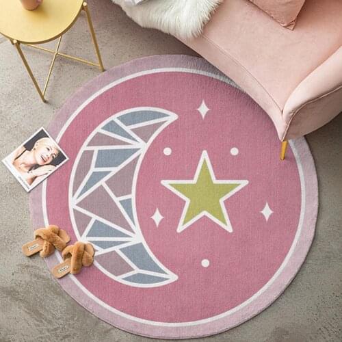 Carpet Anti-slip Wear-resistant Comfortable Round Carpet Printed Area Rug for Household