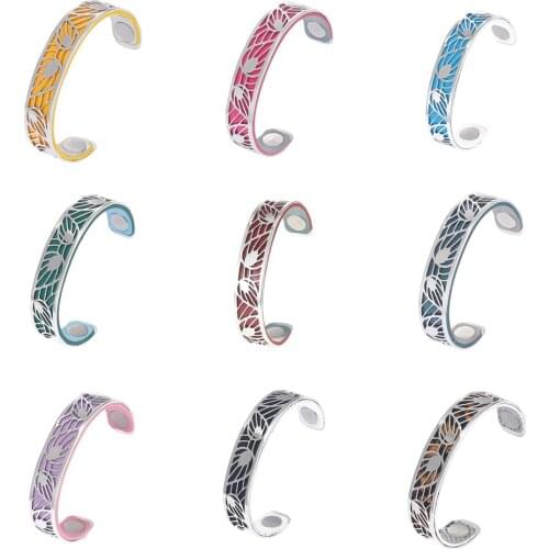 Legenstar 14MM Leaf Bangles femme 2020 Manchette bracelets femme acier inoxydable de luxe Reversible Leather Band Pulseira