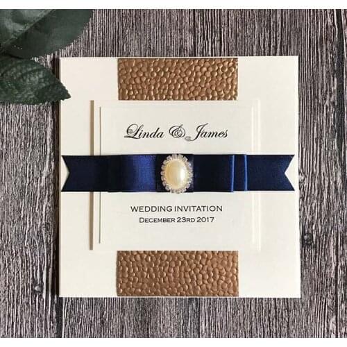 Handmade Pretty Bow Wedding Invitations