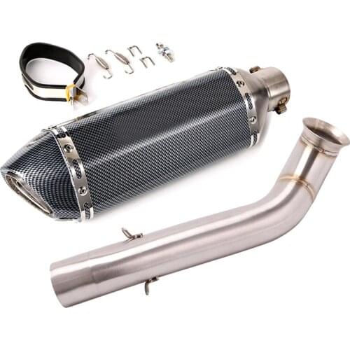 For KTM Duke 690 Exhaust Middle Mid Pipe Escape Connecting Tube 51mm Muffler Tips Removable DB Killer Motorcycle Slip On
