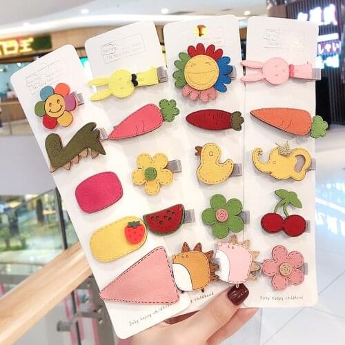 New Cute Cartoon Suede Flower Hairpins Gift Children Kids Hair Clips Pin Barrettes Accessories For Girls Hair Ornament Headdress