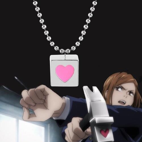 Anime Jujutsu Kaisen Pendant Necklace Kugisaki Nobara Hammer Weapon Pendant Necklace Jewelry Collares Accessory Gifts