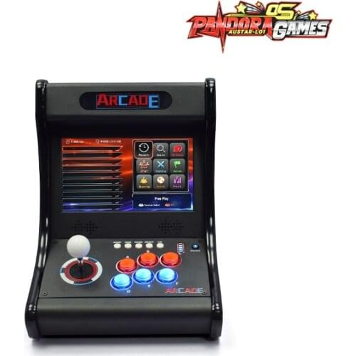 Pandora OS 6067 Games 10 inch LCD Arcade Console Bartop Cabinet Light Button Retro Video Arcade Table Machine