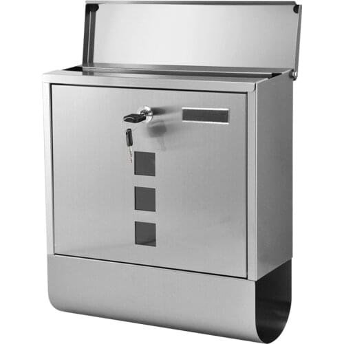 Outdoor Wall Mounted Stainless Steel Mailbox Warehouse Apartment Home Garden Letterbox Vertical Locking Mail Post Box F6010