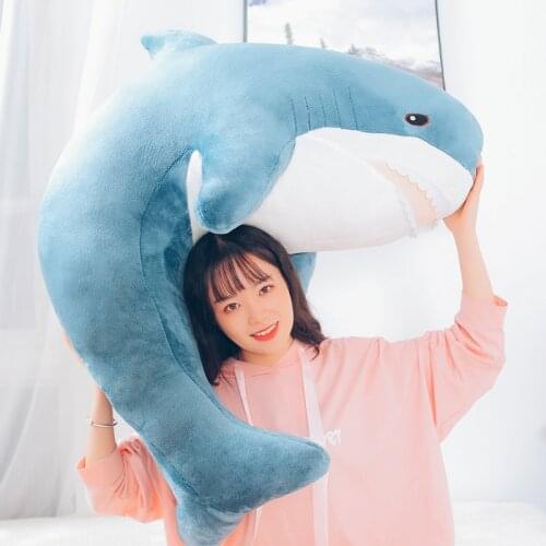 Pop lovely shark plush toy giant stuffed animal whale pillow large doll holding sleeping cute pillow 120cm 47inch DY50586