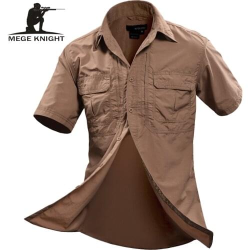 MEGE Summer Men Shirt Military Men Short Sleeve Shirt Casual Shirt Mens Brand Social Clothing Chemise Homme Camisa Masculina 2XL