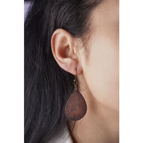 Handmade Genuine Leather Earrings Fashion Authentic Women Jewellery Accessory Stylish Desing High Quality Gift - ES-9024