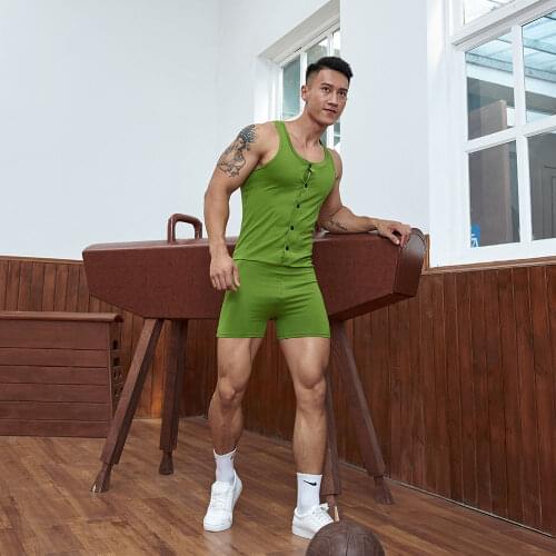 Sexy Mens Bodysuit Fashion Style Man Tight Singlet Leotard Comfortable Cotton Solid Color Training Shapewear Wresting Undershirt