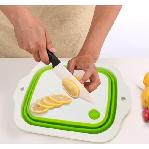New Folding Kitchen Cutting Vegetable Washing Basin Cutting Board Outdoor Camping Creative Multifunctional Travel Portable