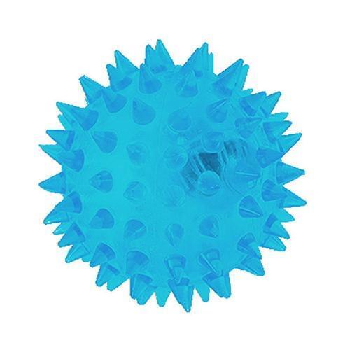 Dog Puppy Cat Pet LED Squeaky Rubber Chewing Bell Ball Hedgehog Fun Toys