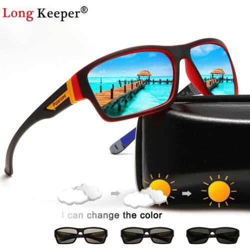 Mens Photochromic Polarized Sunglasses Male Driving Shades Goggles Sun Glasses Vintage Travel Fishing Change Color Sun Glasses
