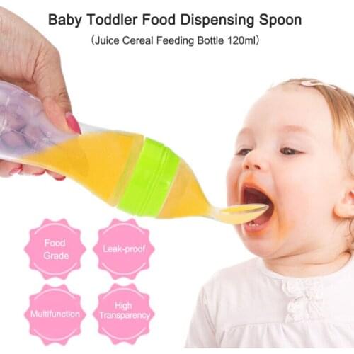 Nfant Toddler Nipple Pacifier Baby Feeding Tool Milk Bottle With Spoon Silicone Unique Spoon Lid food Supplement