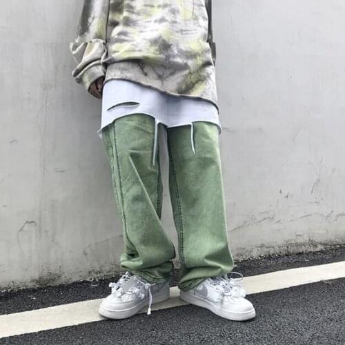 Modern retro Jeans Mens Relaxed Tapered Jean Denim Pants Boys slacks Mens Street Cowboy Trousers Hip Hop Mens Clothing
