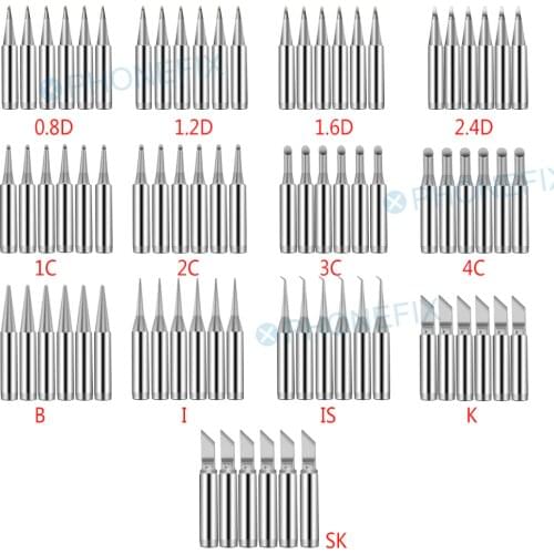 5pcs/set 936 900M-T-B 900M-T-I 900M-T-IS Welding Tool Lead-Free Soldering Iron Head Bit For Solder Station Welding Accessories
