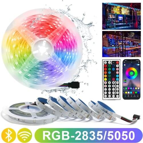 5M10M15M DC12V Led SMD2835 RGB5050 LED Strip Lights Bluetooth WiFi Luces Flexible Remote Control Lighting Waterproof Tape Diode