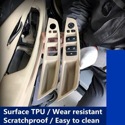 1pc For BMW 5 series F10 F11 F18 LHD Car Interior Left Front Door Handle Panel Drivers Seat Button Switch Frame Storage Box