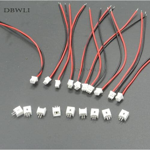 Wholesale 1000 sets Micro JST 1.25 2-Pin Connector Plug Male with Wire