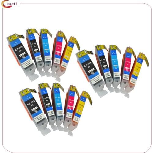 Compatible ink Cartridges for Canon PIXMA MG5650 Printer PGI-550XL / CLI-551XL ink Cartridges (3BK ,3PBK,3C,3M,3Y)-15PACK