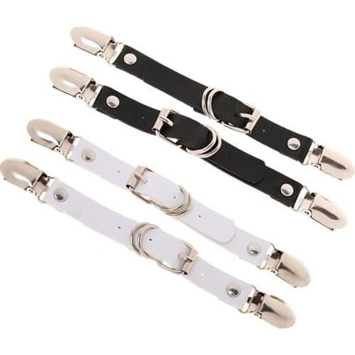 2 Pairs PU Leather Leg Garter Straps Thigh High Stockings Garter Belt Clips Leg harness Metal Clips Suspender Strap