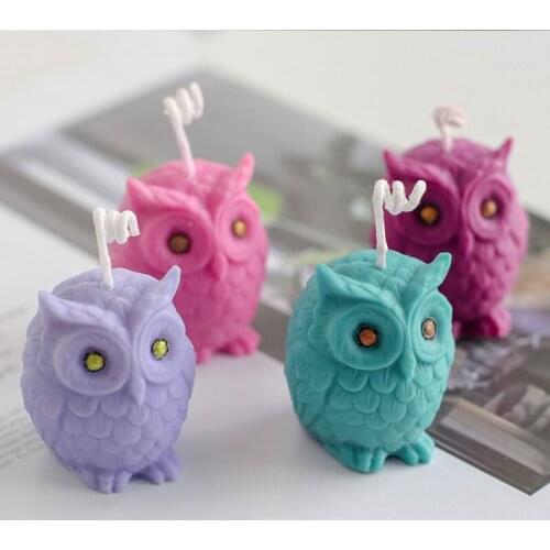 2020 Owl Candle 3D Silicone Mold Creatives Aromatherapy Mold DIY Craft Supplies for Homemade Candle Mini Soap