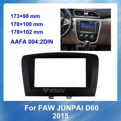 For FAW JUNPAI D60 2015 Car Fascias Stereo Radio Panel Installation Frame Kit Refitting DVD GREY Bezel DARK Pantalla Universal