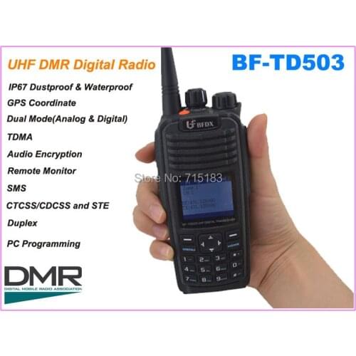 BF-TD503 UHF 400-470MHz DMR Digital Portable Two-way Radio ( Analog&Digital) with GPS Coordinate,IP67 Waterproof dustproof