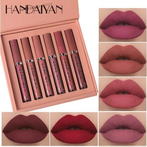 6/4Colors/Sets Lip gloss Beauty Makeup Velvet Matte Moisturizer Liquid Lipstick Long lasting Lips Tint Lipsticks Gift Kit TSLM1