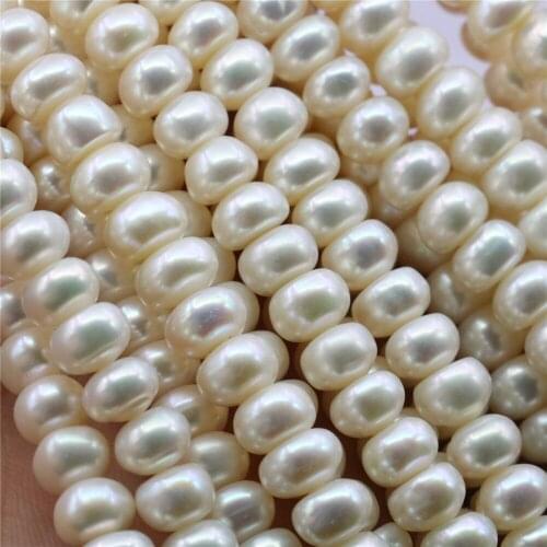 6*8mm Natural Freshwater Pearl White Beads Abacus Spacer Strand 15" for DIY Necklace Bracelet Jewelry Findings Accessories B1322