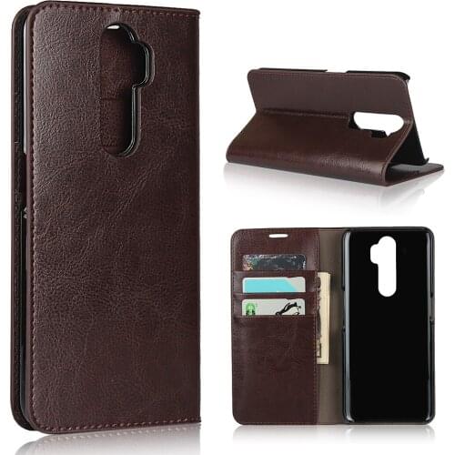 Oppo A5 2020 Case 6.5 inch 100% Natural Genuine Leather Skin Phone Case On For Oppo A5 2020 Flip Wallet Book Cover