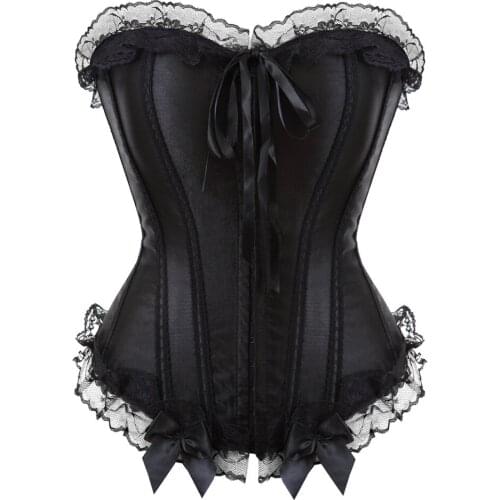 Womens Black Fashion Sexy Lace Up Shapewear Tops Body Shaping Overbust Corset