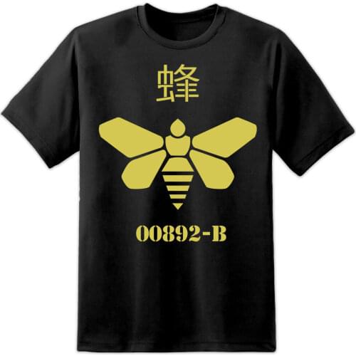 Breaking Bad T Shirt Methylamine Barrel Yellow Bee 00892-B Heisenberg T-Shirt 2019 Newest Letter Print Short Sleeve Men T Shirt