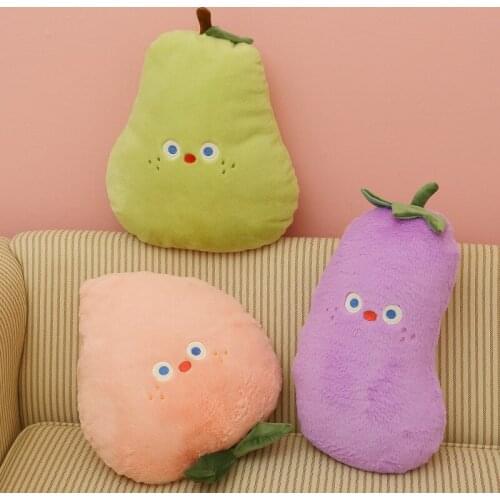 Lovely Pear Eggplant Peach Fruit Stuffed Child Toy Sleeping Pillow Plush Toy Birthday Present For Kids Girls Baby Toy