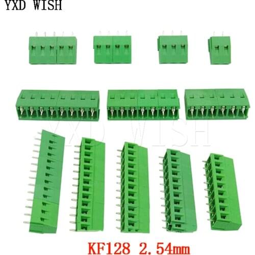 10pcs KF128 2.54mm PCB Mini Screw Terminal Block KF128-2.54 2P 3P 4P 5P 6P 7P 8P 9P 10P 12P 14P 16P Splice Terminal KF120-2.54