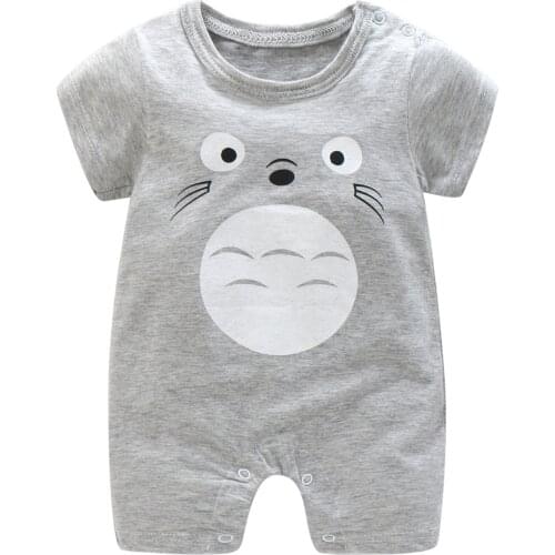 Summer Short Sleeve Rompers Baby Climbing Clothes Pure Cotton Thin Jumpsuit Newborn Baby Boys Girls Cartoon Clothes Pajama Roupa