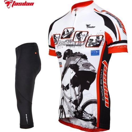 Tasdan Men Cycling Jersey Sets Short Sleeve Keep Dry Mesh Cycling Clothing Mountain Road MTB Bike Cycling Tight Pants