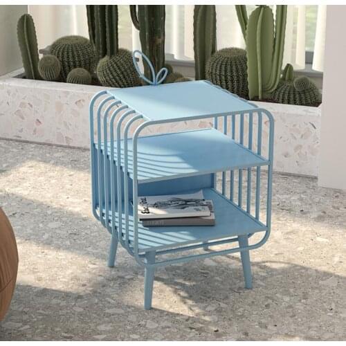 Creative iron European bedside table childrens girl small modern simple bedroom bedside bookshelf