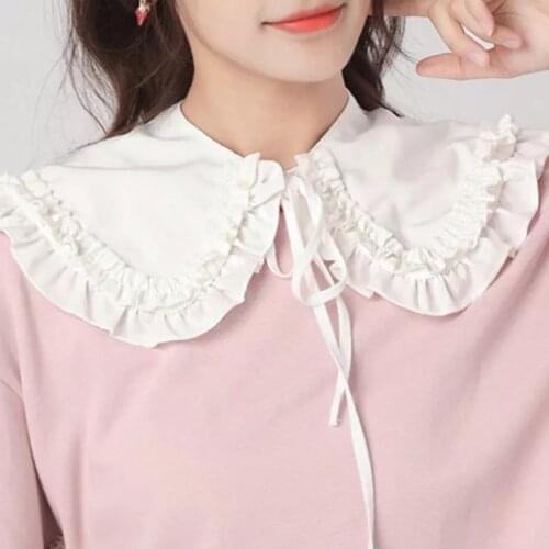 Lolita Double Layer Ruffles Fake Collar Japanese Women Girls All Match Cape False Collar Shoulder Wrap