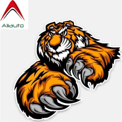 Aliauto Creative Animal Cartoon car Sticker Tiger decoration PVC waterproof Sunscreen Reflective Anti-UV Decal,15cm*13cm