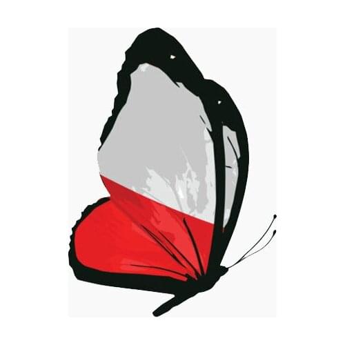 Dawasaru Poland Flag Butterfly Creative Car Sticker Waterproof Decal Laptop Truck Motorcycle Auto Accessories PVC,11cm*8cm