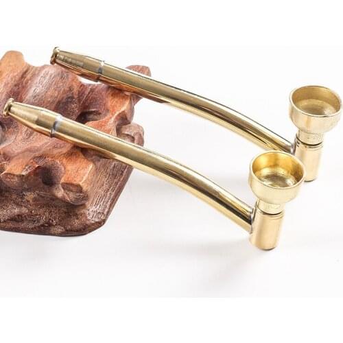 New 1pcs vintage Smoke Metal Coppery W Pipes Portable Smoking Pipe Tobacco Pipes Smoking Accessories c0502
