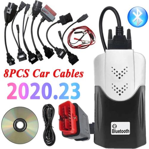 2021 New Vci Obd2 Scanner for Delphis Vd DS150E Cdp 2017.R3 Keygen Bluetooth for Car Truck Diagnostic Tool+8 Pcs Car Cables